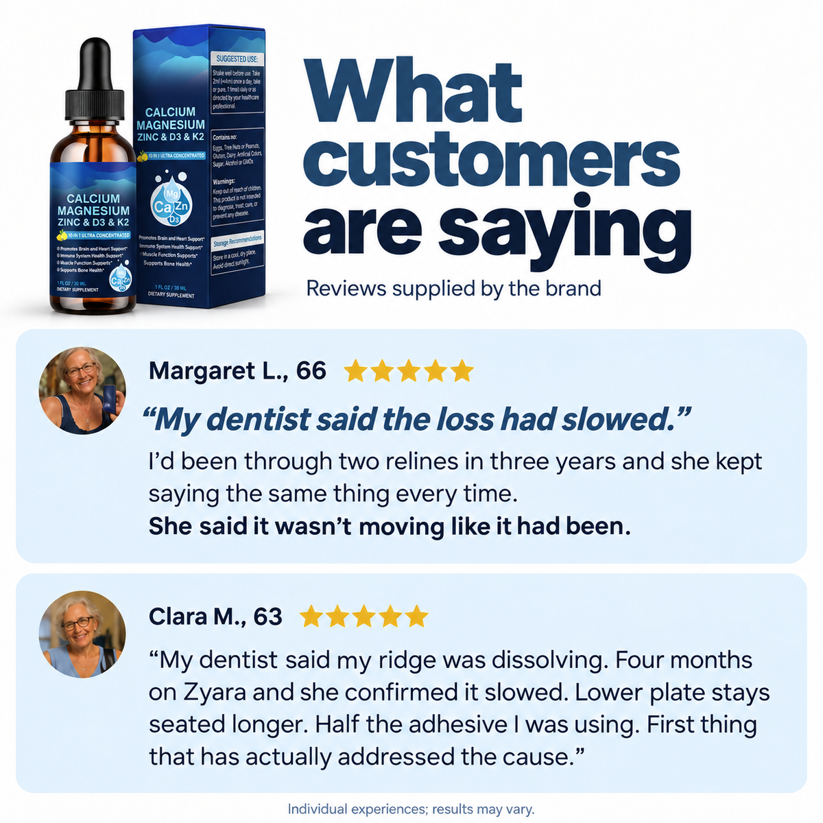 Zyara Bone Loss Support For Denture Wearers