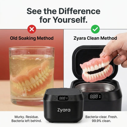 Zyara ™ | Ultrasonic Deep Clean Your Dentures