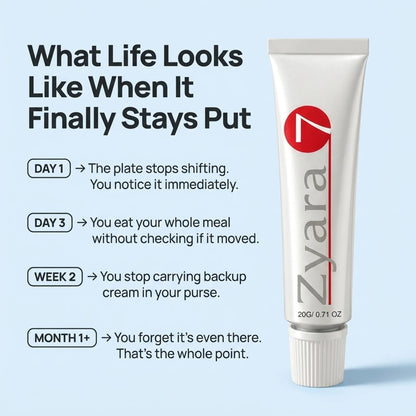 Zyara ™ | Stop Denture Slipping 100% — All-Day Secure Hold